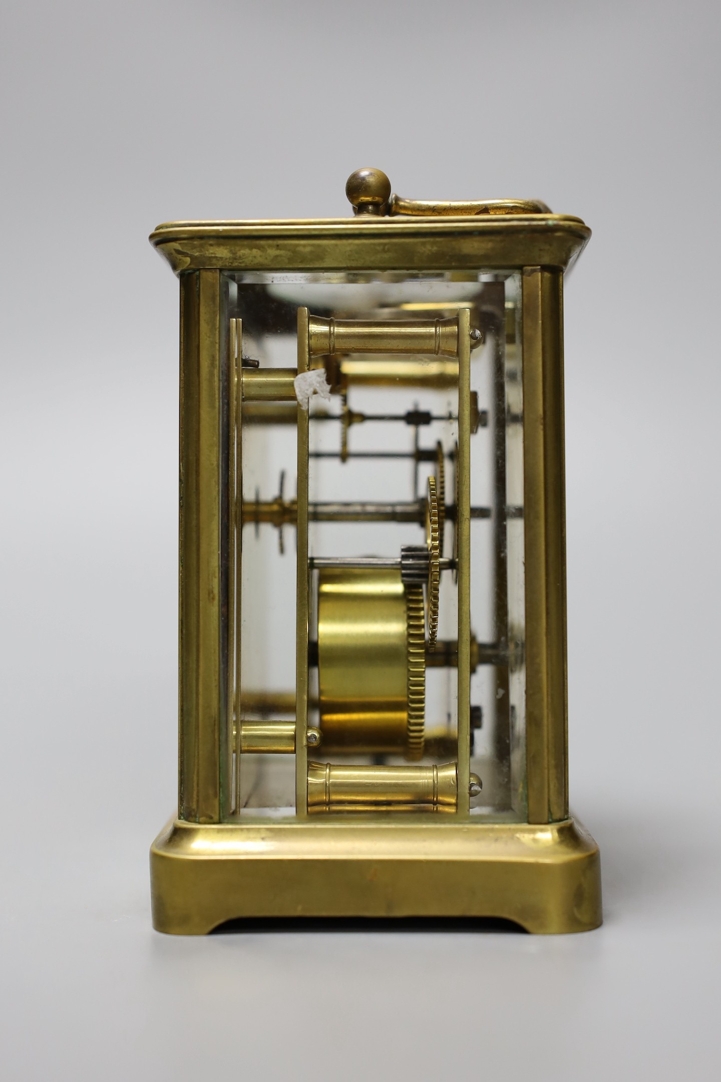A brass carriage timepiece, 12cm